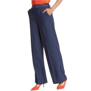 Boden Navy Career Office Marlin Wide Leg Trouser Pants Size 6P